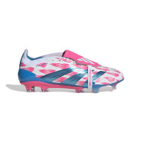 adidas Predator Elite FT Gazon Naturel Chaussures de Foot (FG) Blanc Rose Bleu