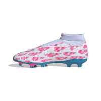 adidas Predator League Veterloze Gras Voetbalschoenen (FG) Wit Roze Blauw