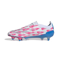 adidas Predator Elite Crampons Vissés Chaussures de Foot (SG) Blanc Rose Bleu