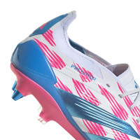 adidas Predator Elite Crampons Vissés Chaussures de Foot (SG) Blanc Rose Bleu