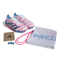 adidas Predator Elite Crampons Vissés Chaussures de Foot (SG) Blanc Rose Bleu