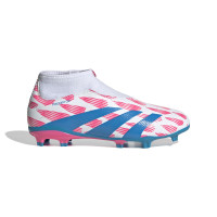 adidas Predator League Veterloze Gras Voetbalschoenen (FG) Kids Wit Roze Blauw