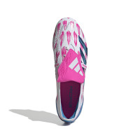 adidas Predator Elite FT Crampons Vissés Chaussures de Foot (SG) Blanc Rose Bleu