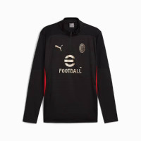 PUMA AC Milan Trainingstrui 1/4 Zip 2024-2025 Zwart Rood Goud