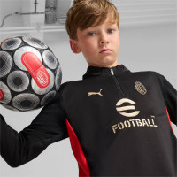 PUMA AC Milan Trainingspak 1/4-Zip 2024-2025 Kids Zwart Rood Goud