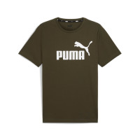 PUMA Essentials Logo T-Shirt Vert Olive Foncé Blanc