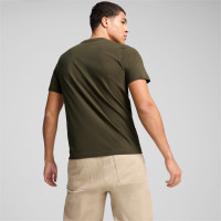 PUMA Essentials Logo T-Shirt Vert Olive Foncé Blanc