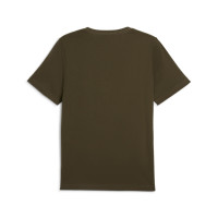 PUMA Essentials Logo T-Shirt Vert Olive Foncé Blanc