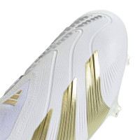 adidas Predator Elite Sans Lacets Gazon Naturel Chaussures de Foot (FG) Blanc Doré