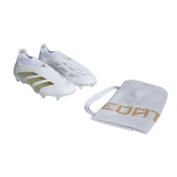 adidas Predator Elite Sans Lacets Gazon Naturel Chaussures de Foot (FG) Blanc Doré