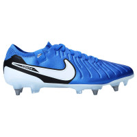 Nike Tiempo Legend 10 Elite Crampons Vissés Chaussures de Foot (SG) Pro Player Bleu Blanc Noir