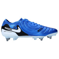 Nike Tiempo Legend 10 Elite Crampons Vissés Chaussures de Foot (SG) Pro Player Bleu Blanc Noir