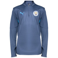 PUMA Manchester City Survêtement 1/4 Zip 2024-2025 Enfants Bleu Foncé Bleu Clair