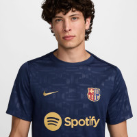 Nike FC Barcelone Pre-Match Maillot d'Entraînement 2024-2025 Bleu Foncé Doré