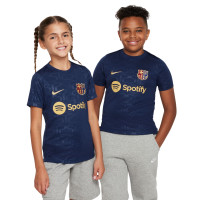 Nike FC Barcelone Pre-Match Maillot d'Entraînement 2024-2025 Enfants Bleu Foncé Doré