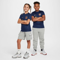 Nike FC Barcelona Pre-Match Trainingsshirt 2024-2025 Kids Donkerblauw Goud