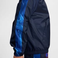 Nike Chelsea Survêtement à Capuche Woven 2024-2025 Bleu Foncé Bleu Blanc