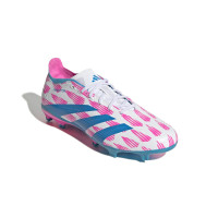 adidas Predator League Gazon Naturel Chaussures de Foot (FG) Blanc Rose Bleu