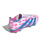 adidas Predator League Gazon Naturel Chaussures de Foot (FG) Blanc Rose Bleu