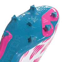 adidas Predator League Gras Voetbalschoenen (FG) Wit Roze Blauw