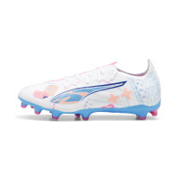 PUMA Ultra 5 Match Gras / Kunstgras Voetbalschoenen (MG) Wit Blauw Roze