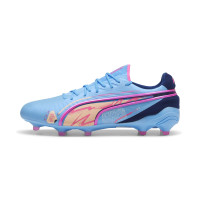 PUMA King Ultimate Gazon Naturel Gazon Artificiel Chaussures de Foot (MG) Enfants Bleu Rose Bleu