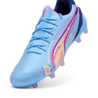 PUMA King Ultimate Gazon Naturel Gazon Artificiel Chaussures de Foot (MG) Enfants Bleu Rose Bleu