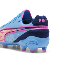 PUMA King Ultimate Gazon Naturel Gazon Artificiel Chaussures de Foot (MG) Enfants Bleu Rose Bleu