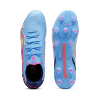 PUMA King Ultimate Gazon Naturel Gazon Artificiel Chaussures de Foot (MG) Enfants Bleu Rose Bleu