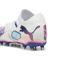 PUMA Future 7 Match Gazon Naturel Gazon Artificiel Chaussures de Foot (MG) Blanc Bleu Rose