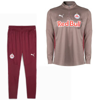 PUMA Red Bull Salzburg Survêtement 1/4 Zip 2024-2025 Brun Rouge Blanc