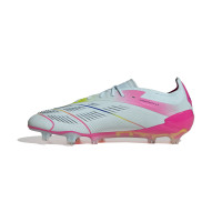 adidas Predator Elite Gazon Naturel Chaussures de Foot (FG) Bleu Clair Rose Jaune