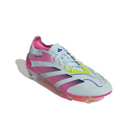 adidas Predator Elite Gazon Naturel Chaussures de Foot (FG) Bleu Clair Rose Jaune