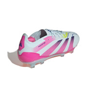 adidas Predator Elite Gazon Naturel Chaussures de Foot (FG) Bleu Clair Rose Jaune