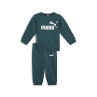 PUMA Minicats Essentials Crew Trainingspak Baby / Peuters Donkergroen Wit