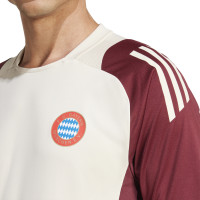 adidas Bayern Munich Maillot d'Entraînement Europe 2024-2025 Blanc Bordeaux Rouge