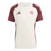 adidas Bayern Munich Maillot d'Entraînement Europe 2024-2025 Blanc Bordeaux Rouge