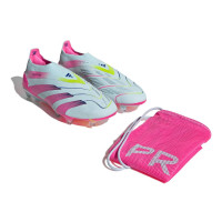 adidas Predator Elite Veterloze Gras Voetbalschoenen (FG) Lichtblauw Roze Geel