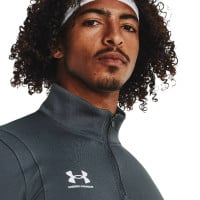 Survêtement Under Armour Challenger à 1/4 fermeture éclair gris foncé et blanc