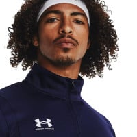 Survêtement Under Armour Challenger à 1/4 fermeture éclair bleu foncé et blanc