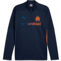 PUMA Olympique Marseille Trainingspak 1/4-Zip 2024-2025 Kids Donkerblauw Oranje