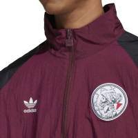 adidas Ajax Originals Trainingsjack 2024-2025 Bordeauxrood Wit Zwart