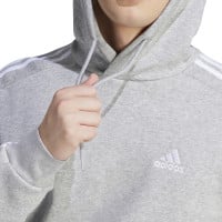 adidas Essentials Fleece Sweat à Capuche Gris Blanc