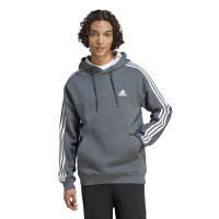 adidas Essentials Fleece Sweat à Capuche Gris Foncé Blanc