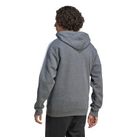 adidas Essentials Fleece Sweat à Capuche Gris Foncé Blanc