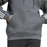 adidas Essentials Fleece Sweat à Capuche Gris Foncé Blanc