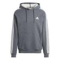 adidas Essentials Fleece Sweat à Capuche Gris Foncé Blanc