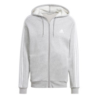 adidas Essentials Fleece Joggingpak Full-Zip Grijs Wit