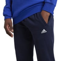 adidas Essentials Big Logo Fleece Joggingpak Kids Blauw Zwart Wit