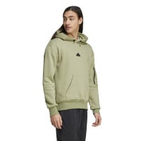 adidas City Escape Fleece Sweat à Capuche Vert Olive Noir